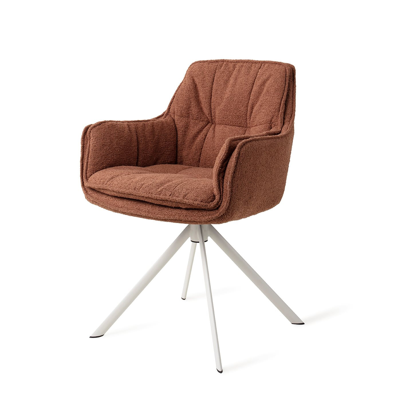 Jesper Home Eetkamerstoel 'Akune' Draaibaar, Revolve White, kleur Acajou