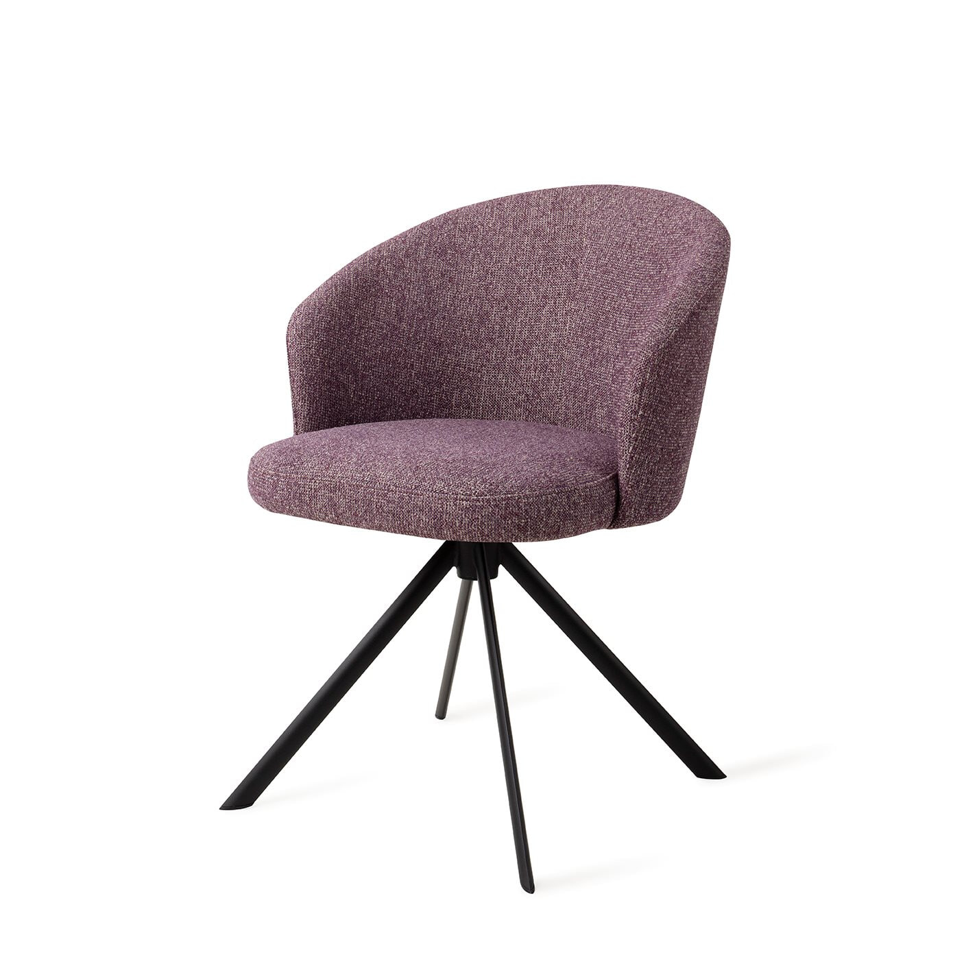Jesper Home Eetkamerstoel 'Niimi' Draaibaar, Revolve Black, kleur Perfect Plum