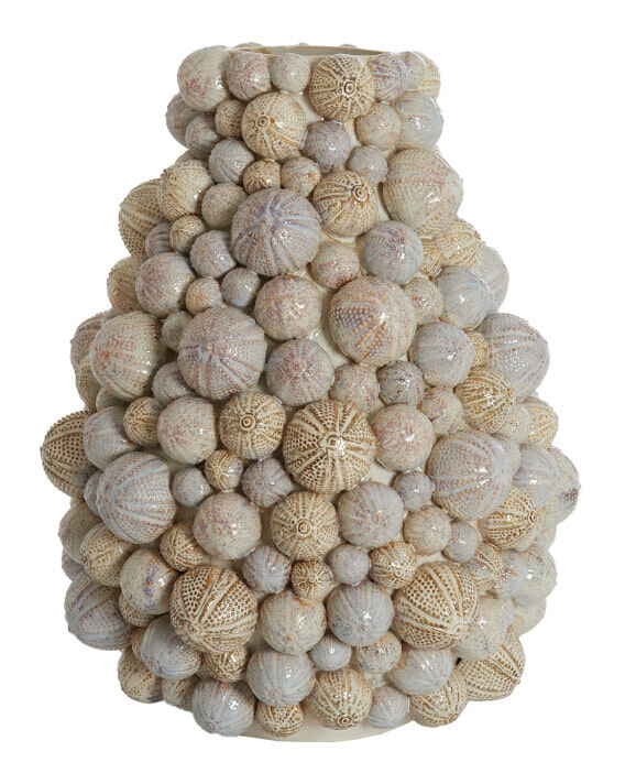Light & Living Vaas Sea Urchin Keramiek, 49cm - Crème - Rond