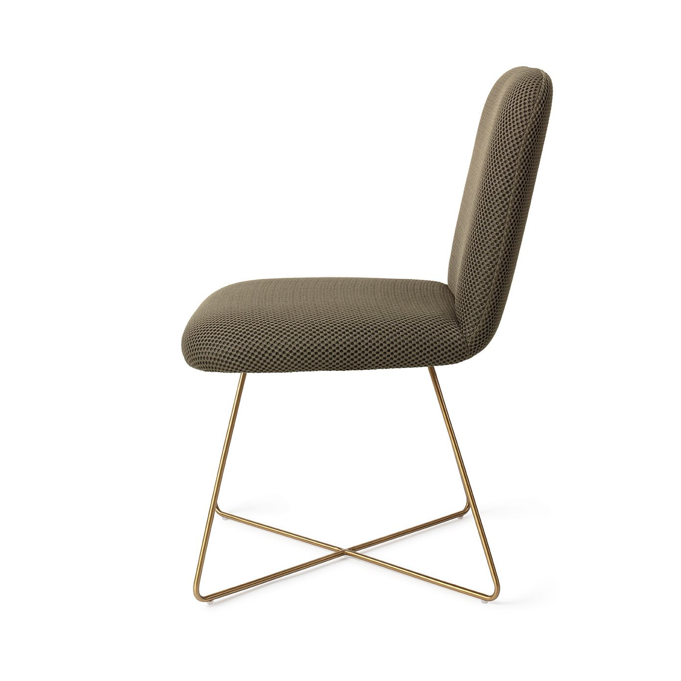 Jesper Home Eetkamerstoel 'Taiwa' Cross Gold, kleur Jungle Jewel