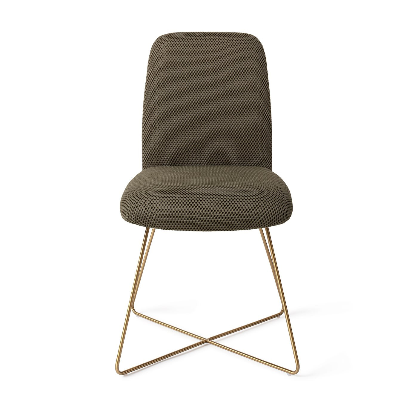 Jesper Home Eetkamerstoel 'Taiwa' Cross Gold, kleur Jungle Jewel