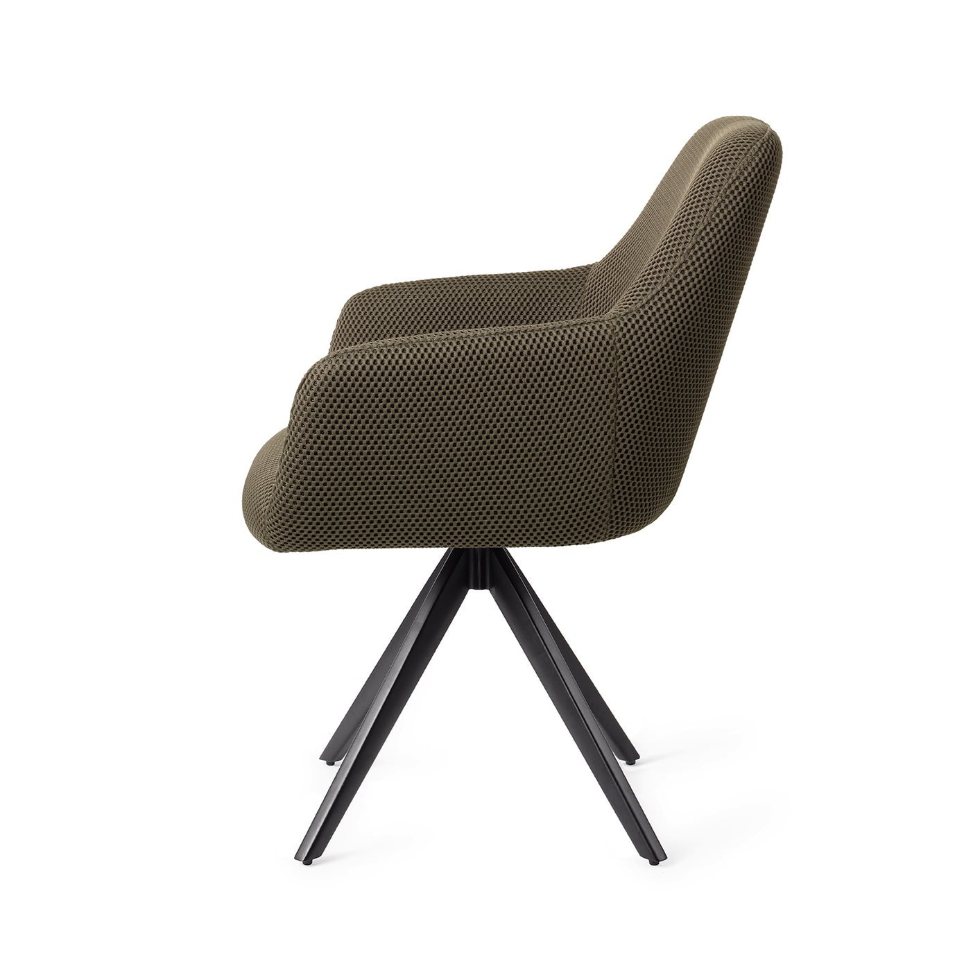 Jesper Home Eetkamerstoel 'Hiroo' Draaibaar, Turn Black, kleur Jungle Jewel