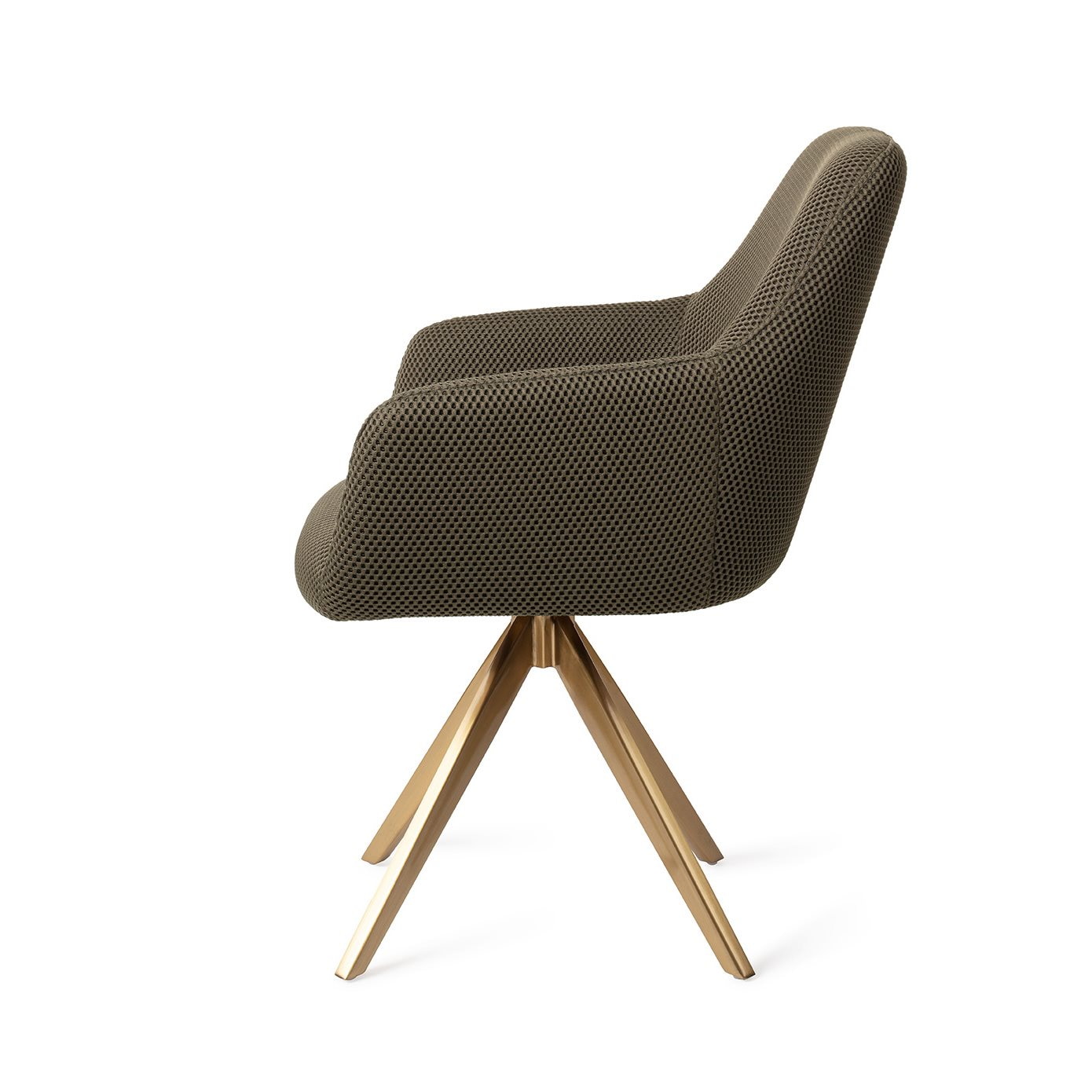 Jesper Home Eetkamerstoel 'Hiroo' Draaibaar, Turn Gold, kleur Jungle Jewel