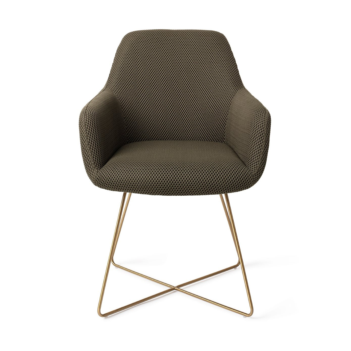 Jesper Home Eetkamerstoel 'Hiroo' Cross Gold, kleur Jungle Jewel