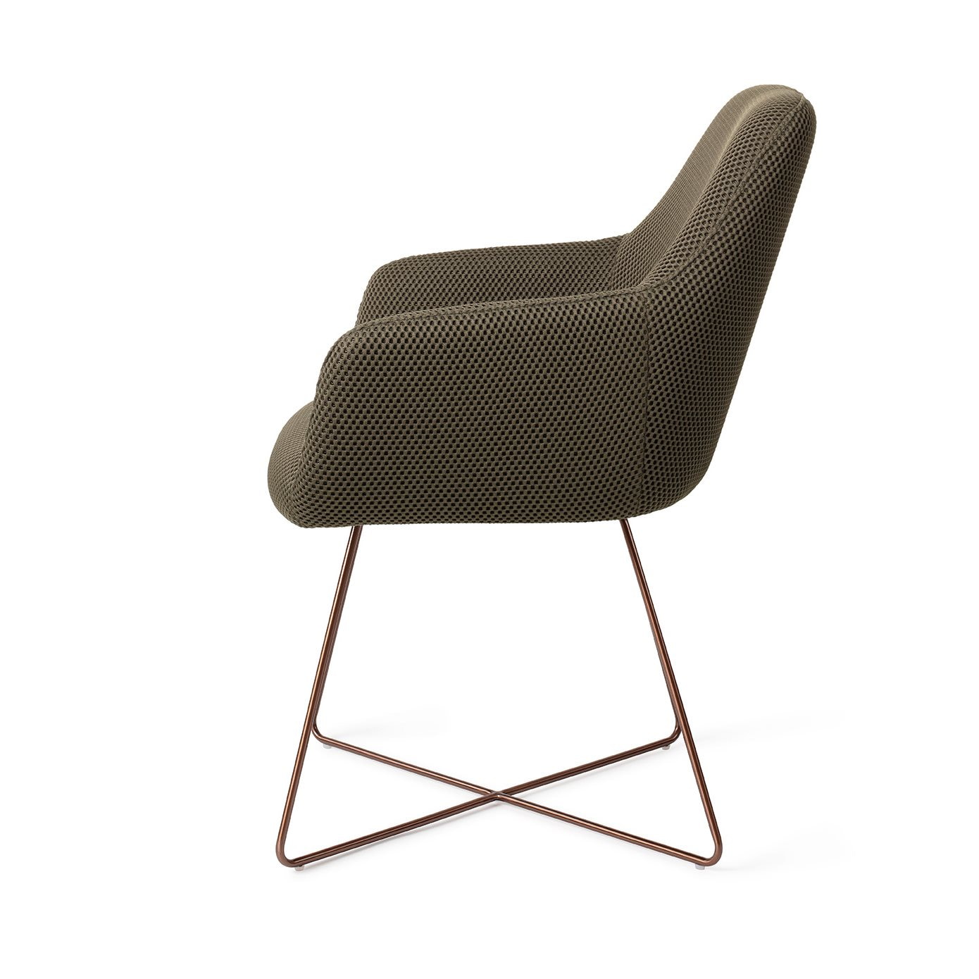 Jesper Home Eetkamerstoel 'Hiroo' Cross Rose, kleur Jungle Jewel
