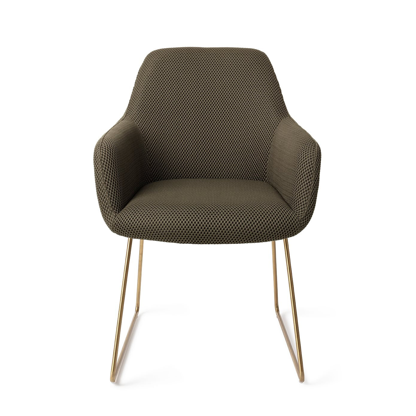Jesper Home Eetkamerstoel 'Hiroo' Slide Gold, kleur Jungle Jewel