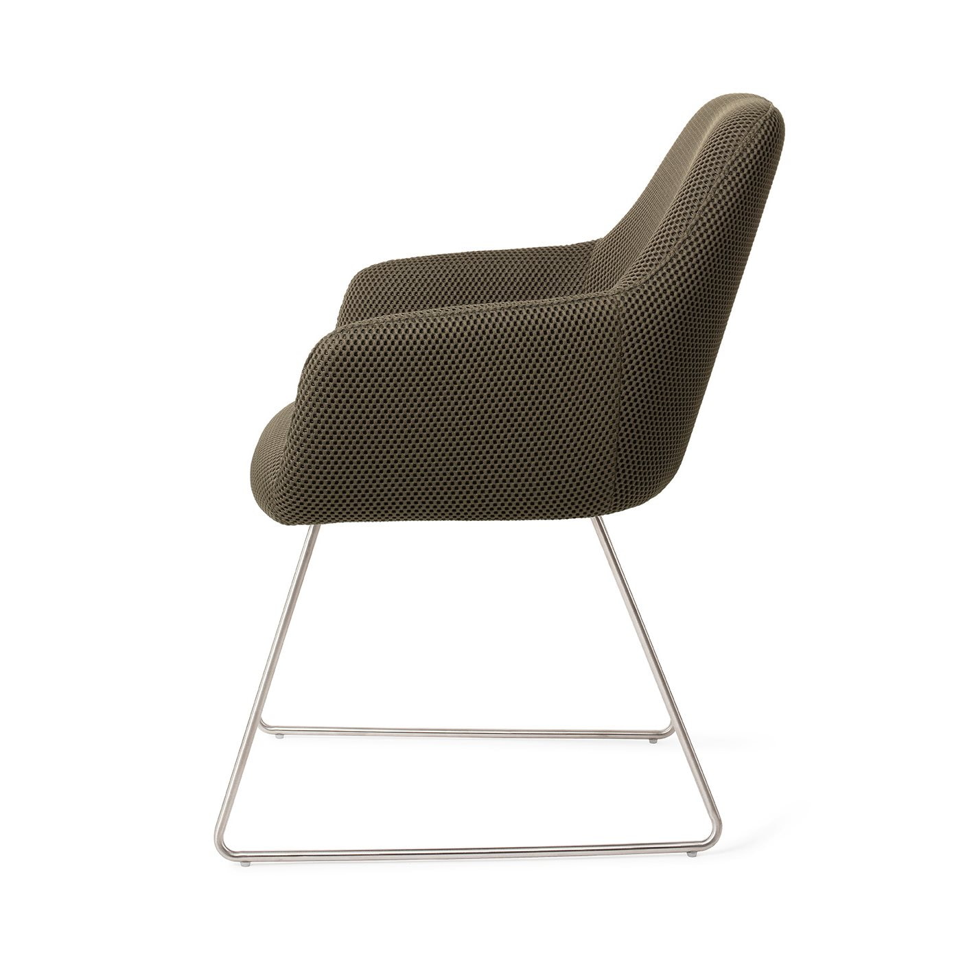 Jesper Home Eetkamerstoel 'Hiroo' Slide Steel, kleur Jungle Jewel