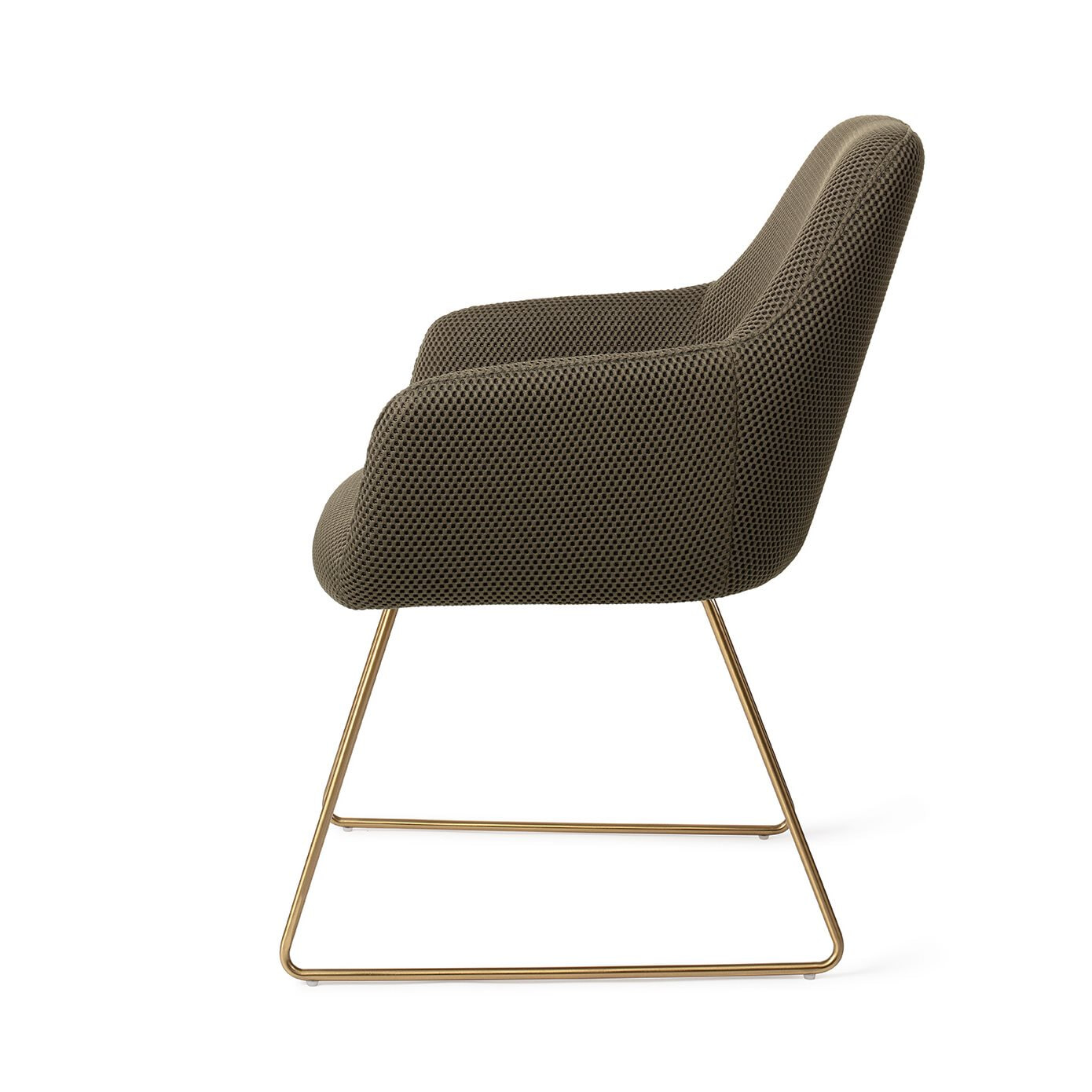 Jesper Home Eetkamerstoel 'Hiroo' Slide Gold, kleur Jungle Jewel