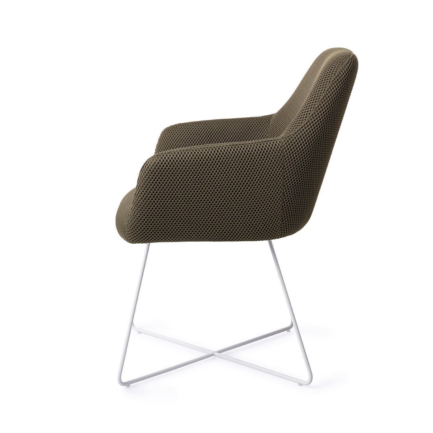 Jesper Home Eetkamerstoel 'Hiroo' Cross White, kleur Jungle Jewel