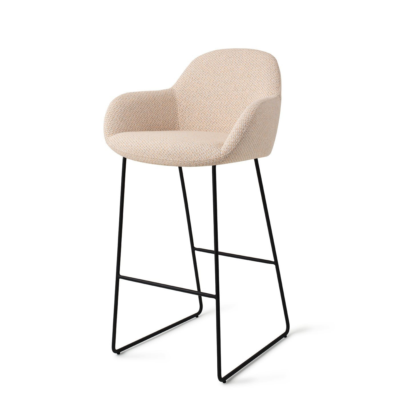 Jesper Home Barkruk Kushi Slide Black - Trouty Tinge (zithoogte 77cm)