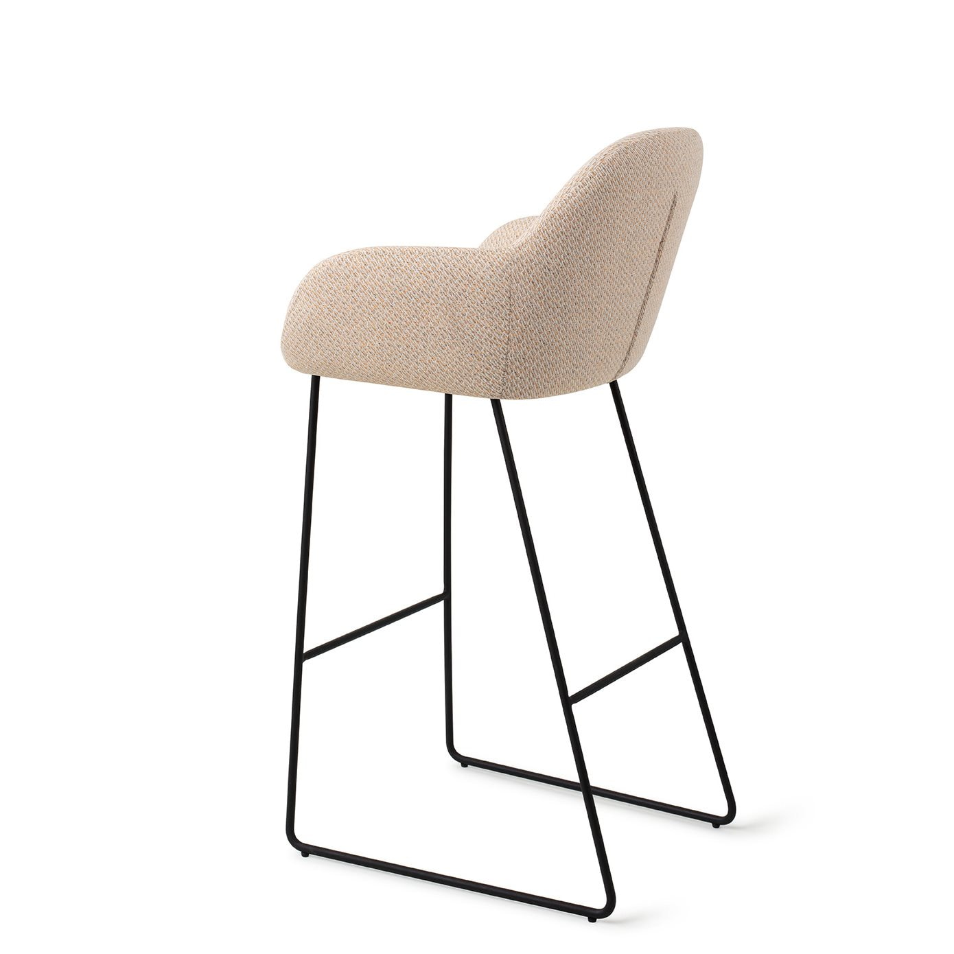 Jesper Home Barkruk 'Kushi' Slide Black, kleur Trouty Tinge (zithoogte 77cm)