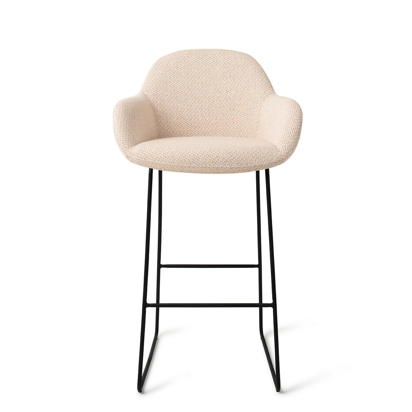 Jesper Home Barkruk 'Kushi' Slide Black, kleur Trouty Tinge (zithoogte 77cm)