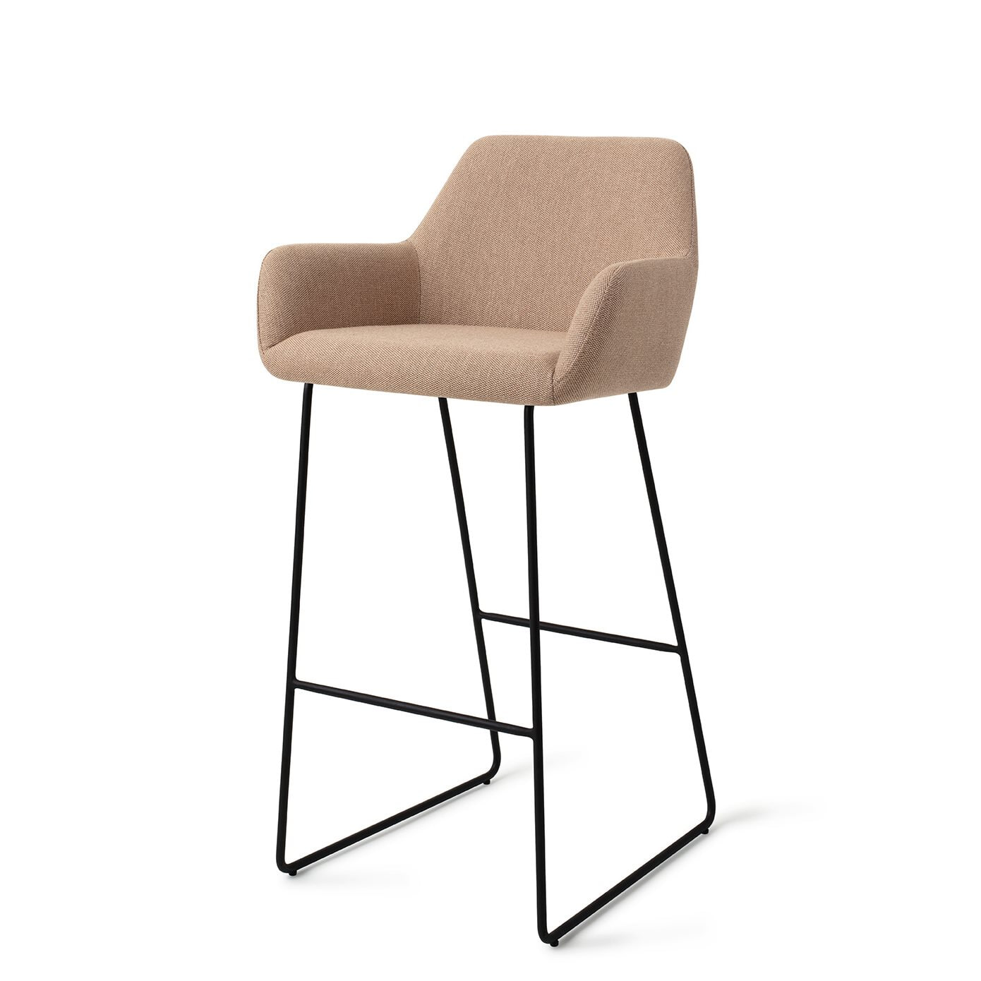 Jesper Home Barkruk Hiroo Slide Black - Whisper Wheat (zithoogte 75cm)