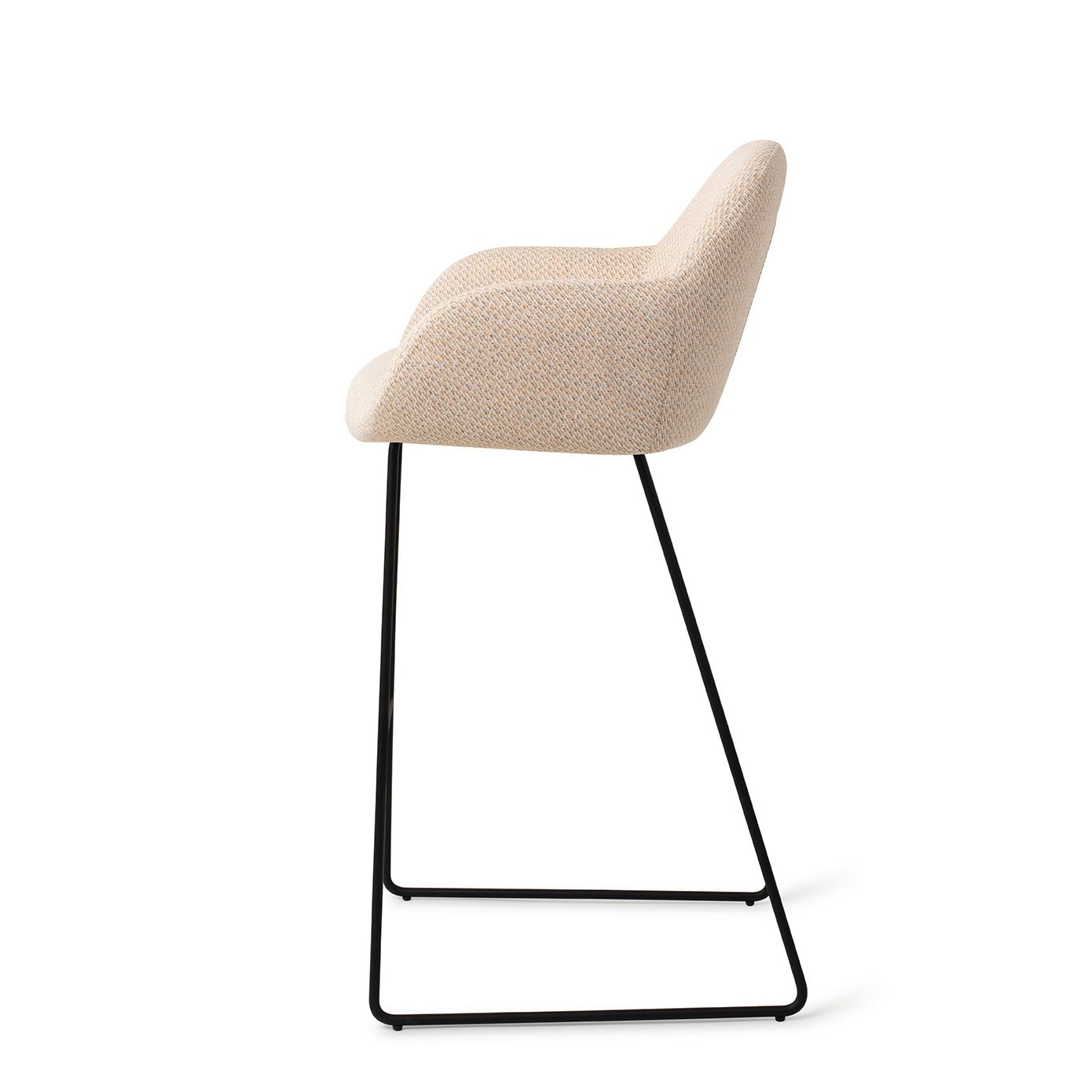 Jesper Home Barkruk 'Kushi' Slide Black, kleur Trouty Tinge (zithoogte 77cm)