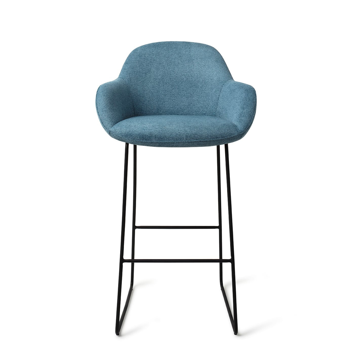 Jesper Home Barkruk 'Kushi' Slide Black, kleur Ocean Eyes (zithoogte 77cm)