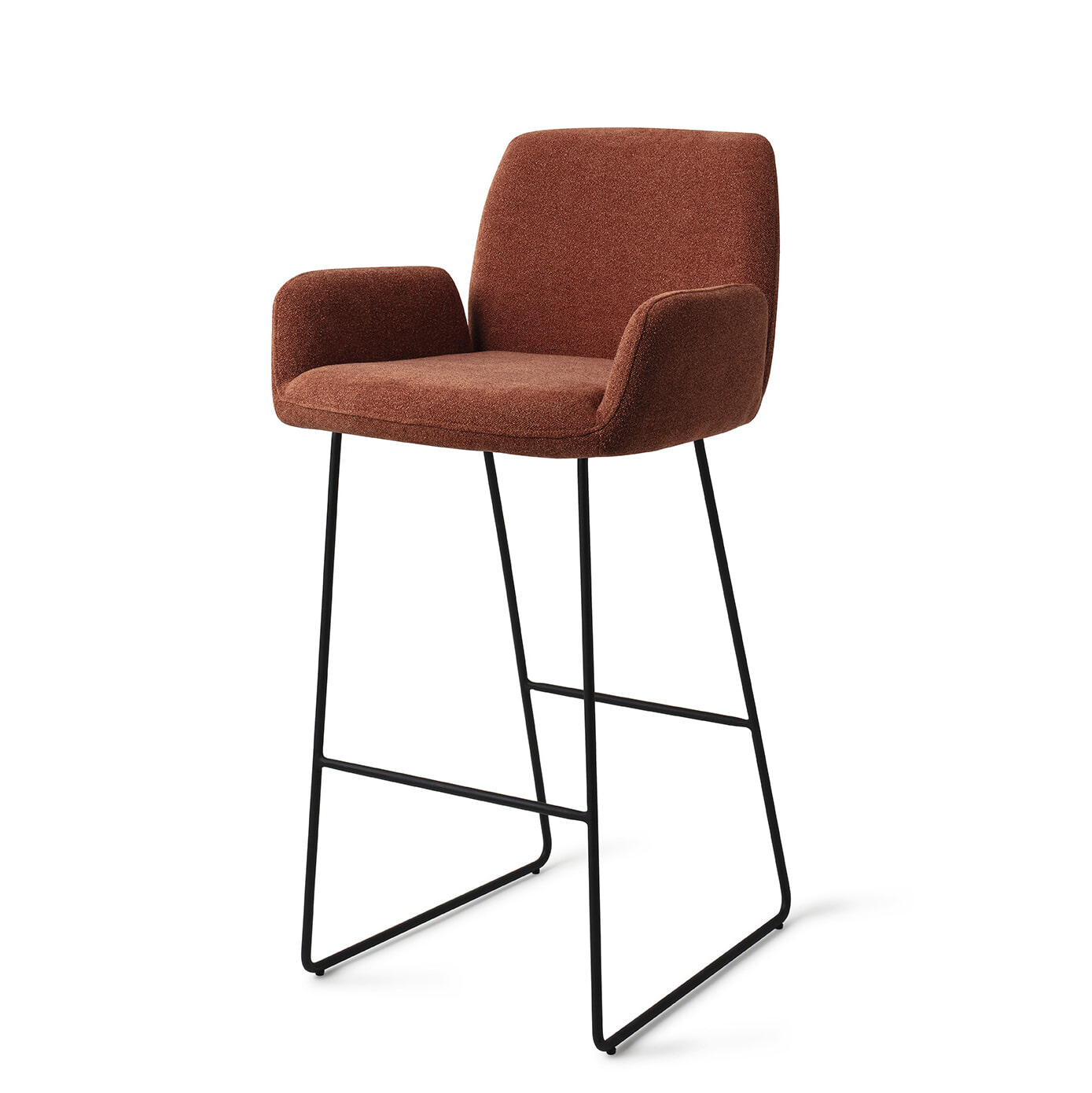 Jesper Home Barkruk Misaki Slide Black - Cosy Copper (zithoogte 75cm)