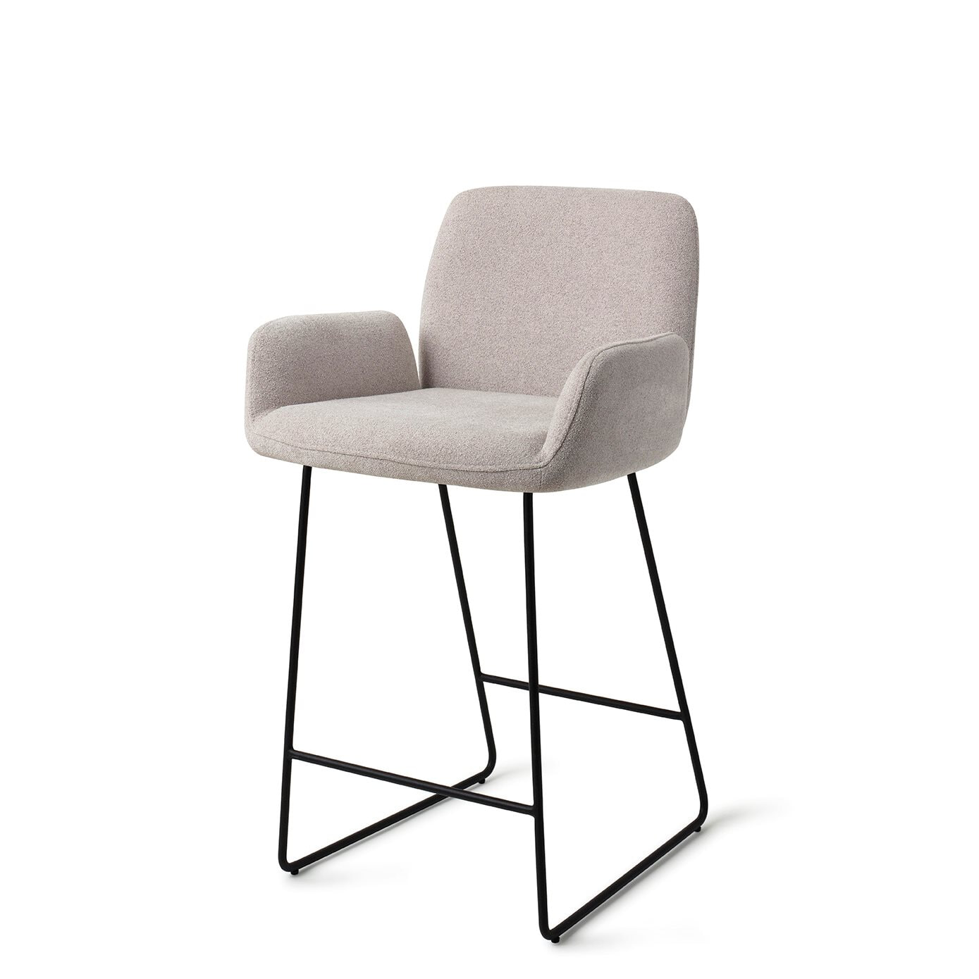 Jesper Home Barkruk 'Misaki' Slide Black, kleur Pretty Plaster (zithoogte 65cm)