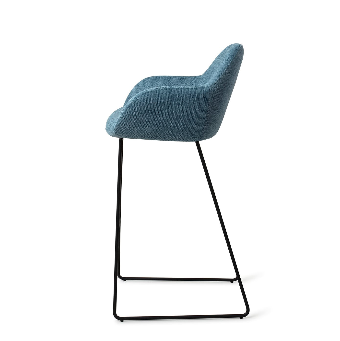 Jesper Home Barkruk 'Kushi' Slide Black, kleur Ocean Eyes (zithoogte 77cm)