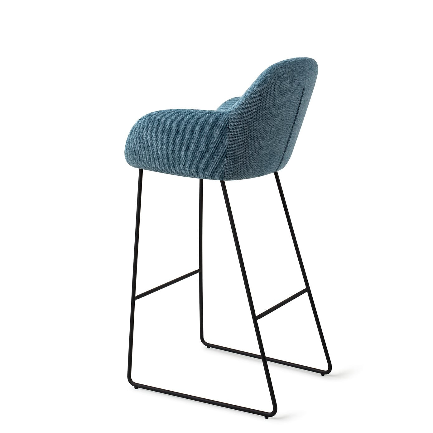 Jesper Home Barkruk 'Kushi' Slide Black, kleur Ocean Eyes (zithoogte 77cm)