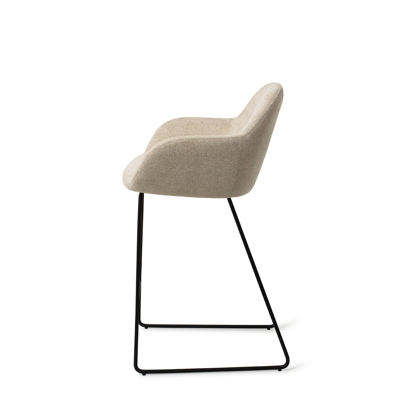Jesper Home Barkruk 'Kushi' Slide Black, kleur Ivory Ivy (zithoogte 67cm)