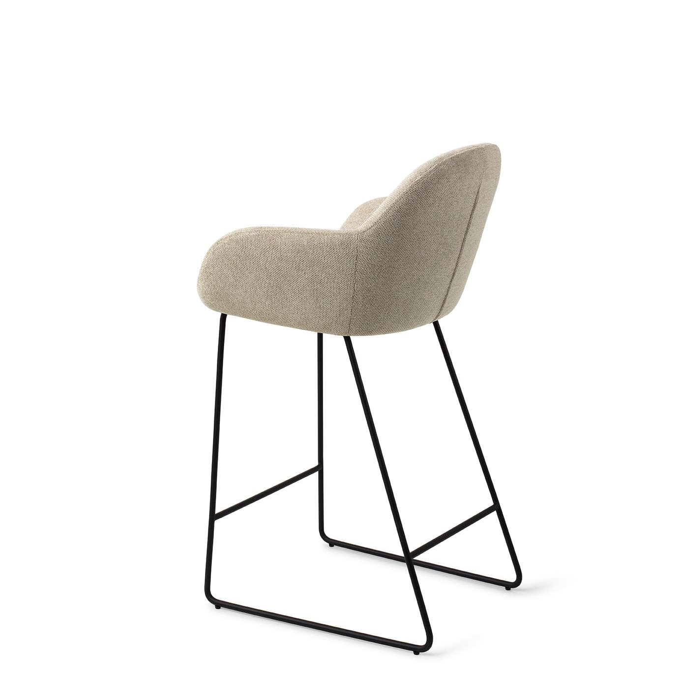 Jesper Home Barkruk 'Kushi' Slide Black, kleur Ivory Ivy (zithoogte 67cm)