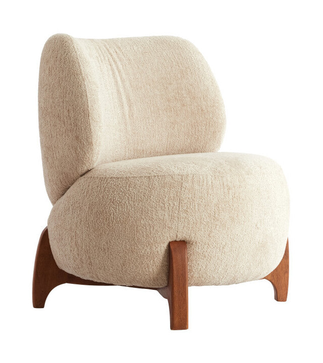 Light & Living Fauteuil Binoa Bouclé - Crème