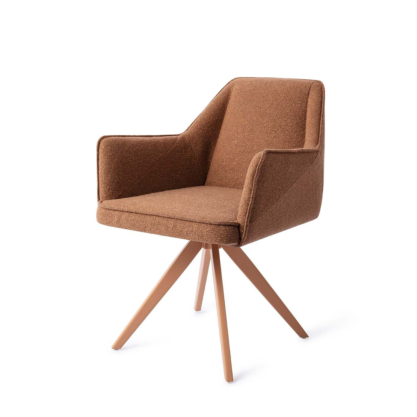 Jesper Home Eetkamerstoel 'Tome' Draaibaar, Turn Peach, kleur Cinnamon Bun