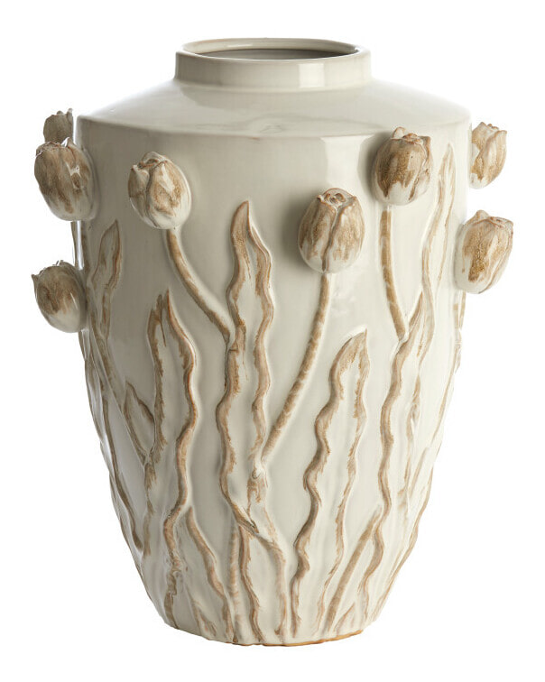 Light & Living Vaas Juana Keramiek, 45cm - Crème - Rond