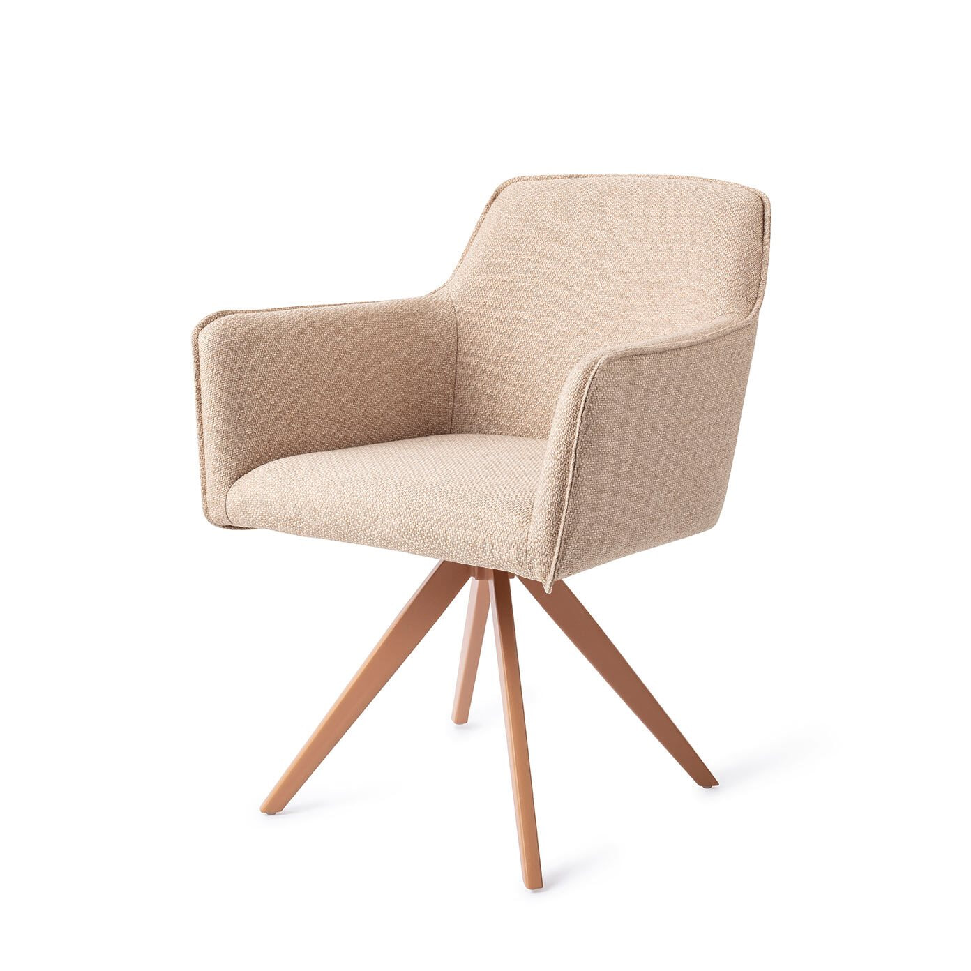 Jesper Home Eetkamerstoel 'Hofu' Draaibaar, Turn Peach, kleur Wild Walnut