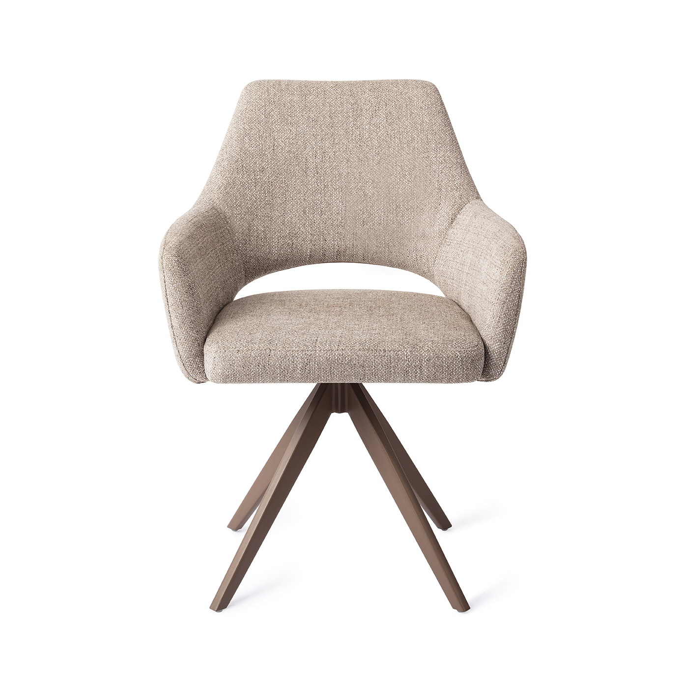 Jesper Home Draaibare Eetkamerstoel 'Yanai' Turn Brown, kleur Biscuit Beach