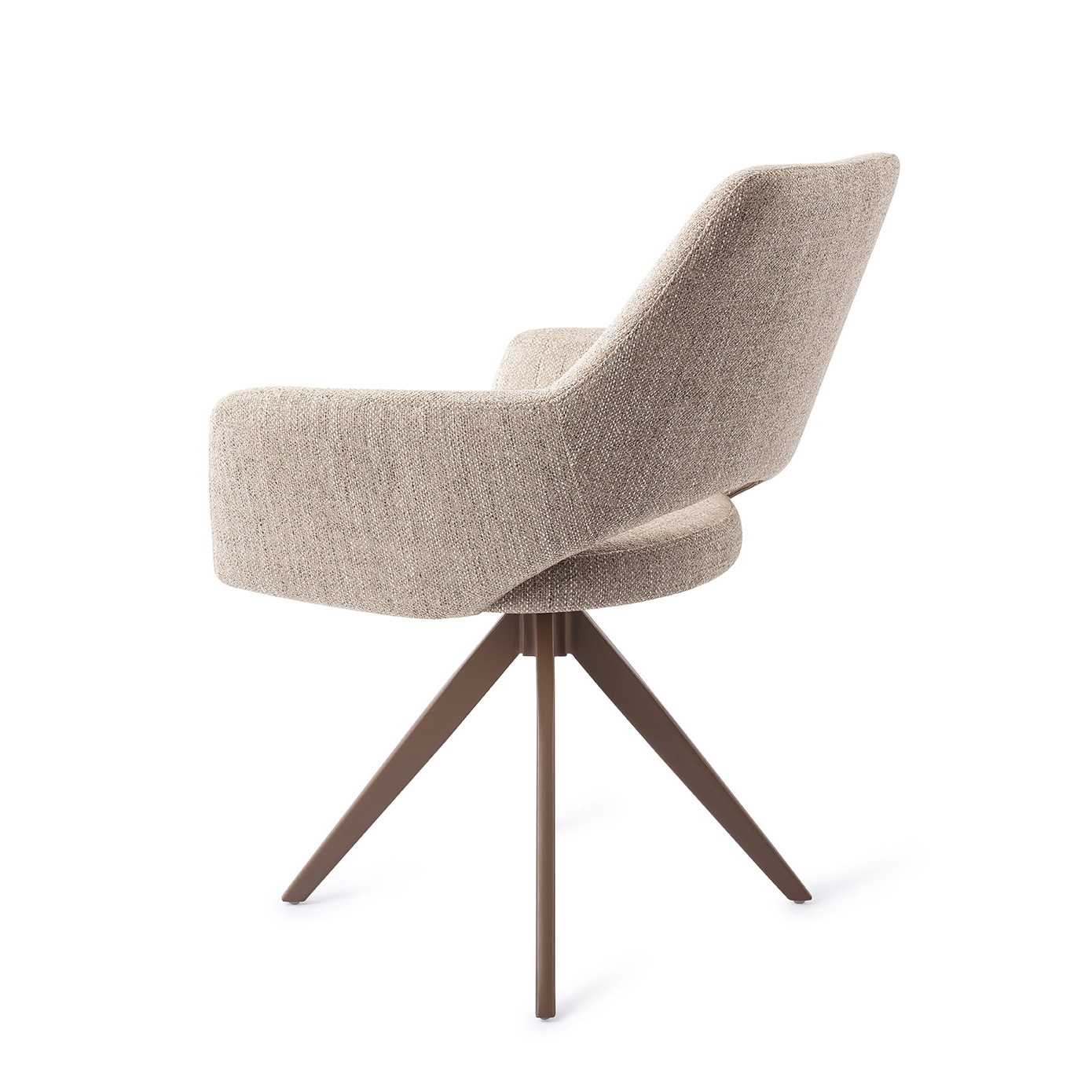 Jesper Home Draaibare Eetkamerstoel 'Yanai' Turn Brown, kleur Biscuit Beach