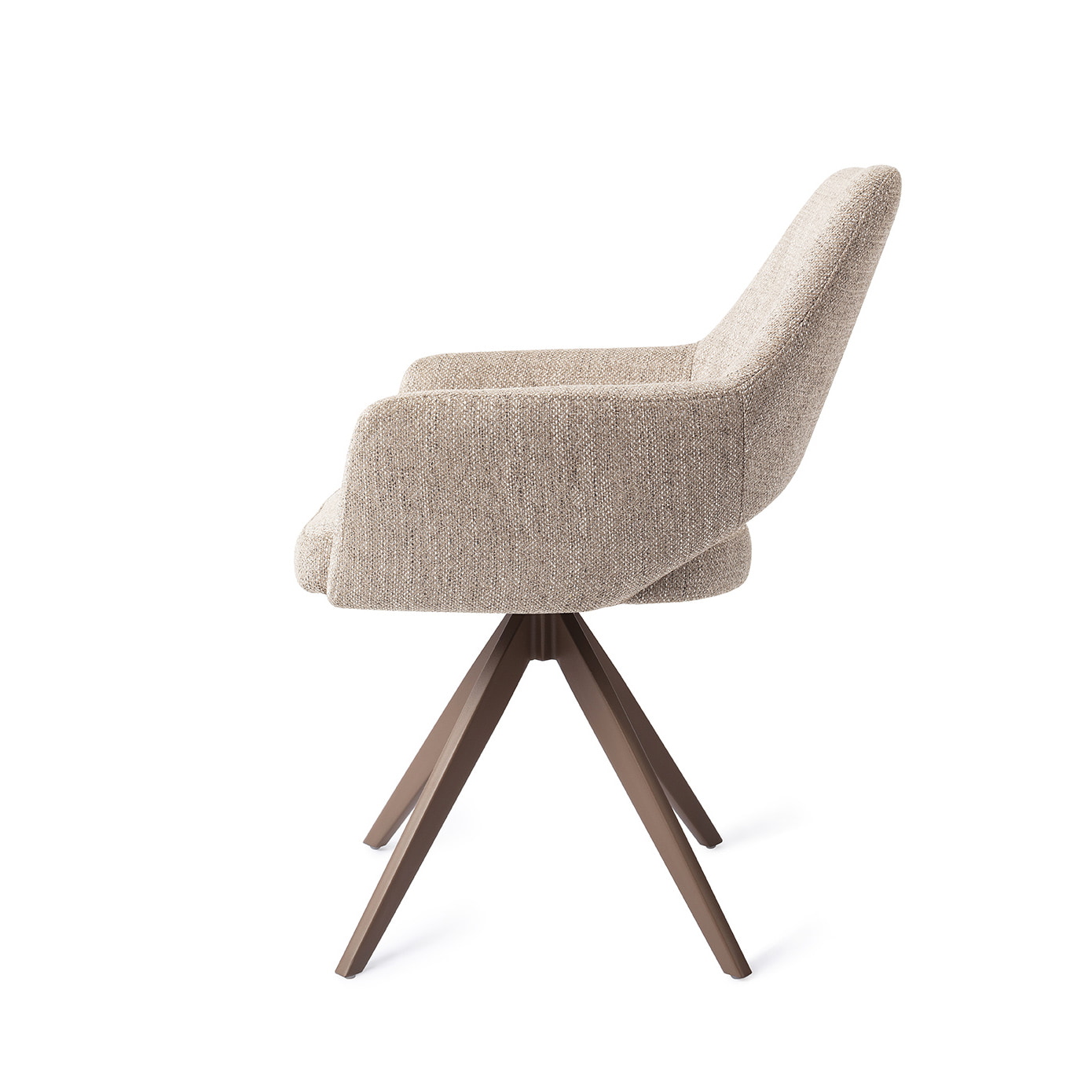Jesper Home Draaibare Eetkamerstoel 'Yanai' Turn Brown, kleur Biscuit Beach
