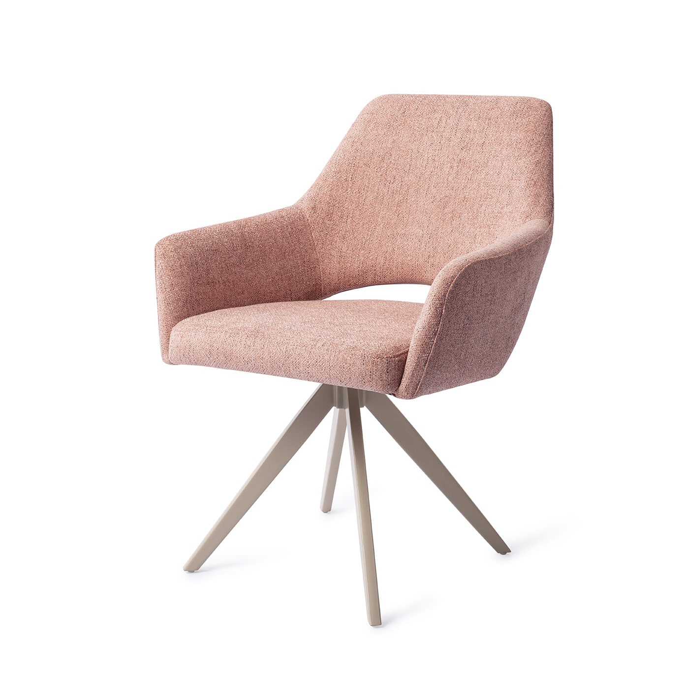 Jesper Home Draaibare Eetkamerstoel Yanai Turn Beige - Pink Punch