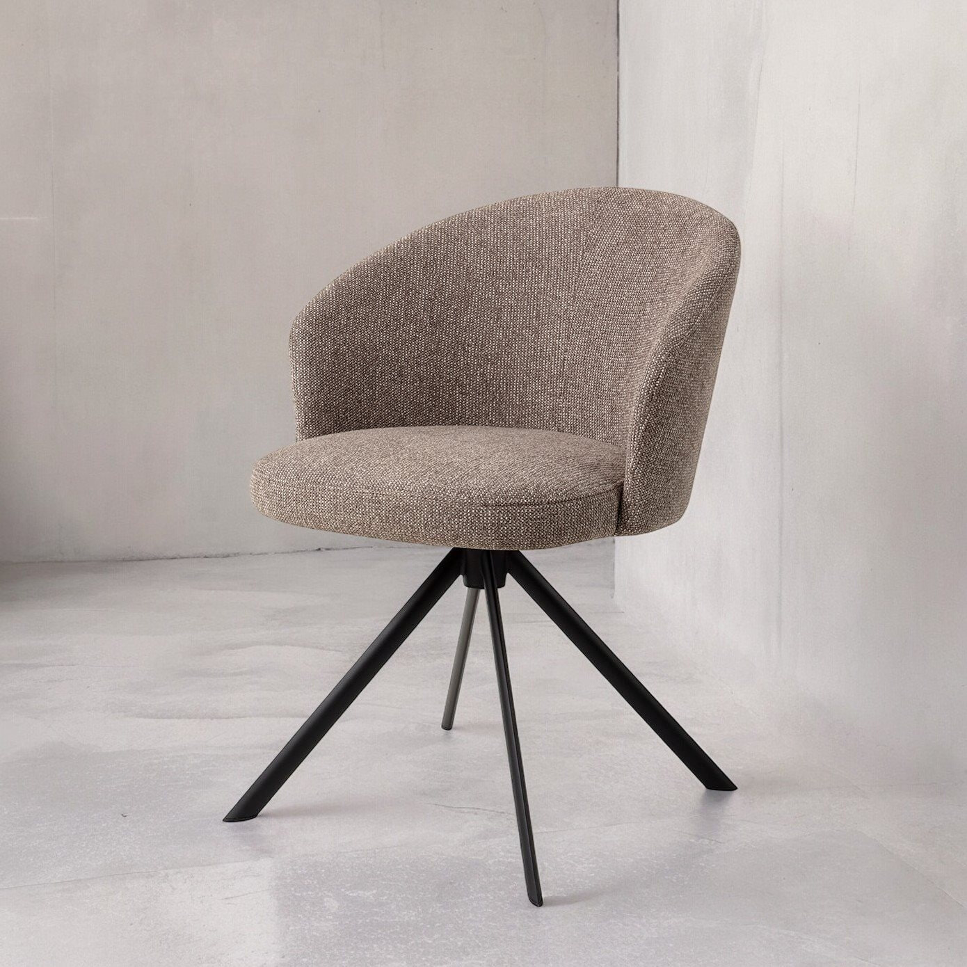 Jesper Home Eetkamerstoel Niimi Draaibaar, Revolve Black - Saving Greige