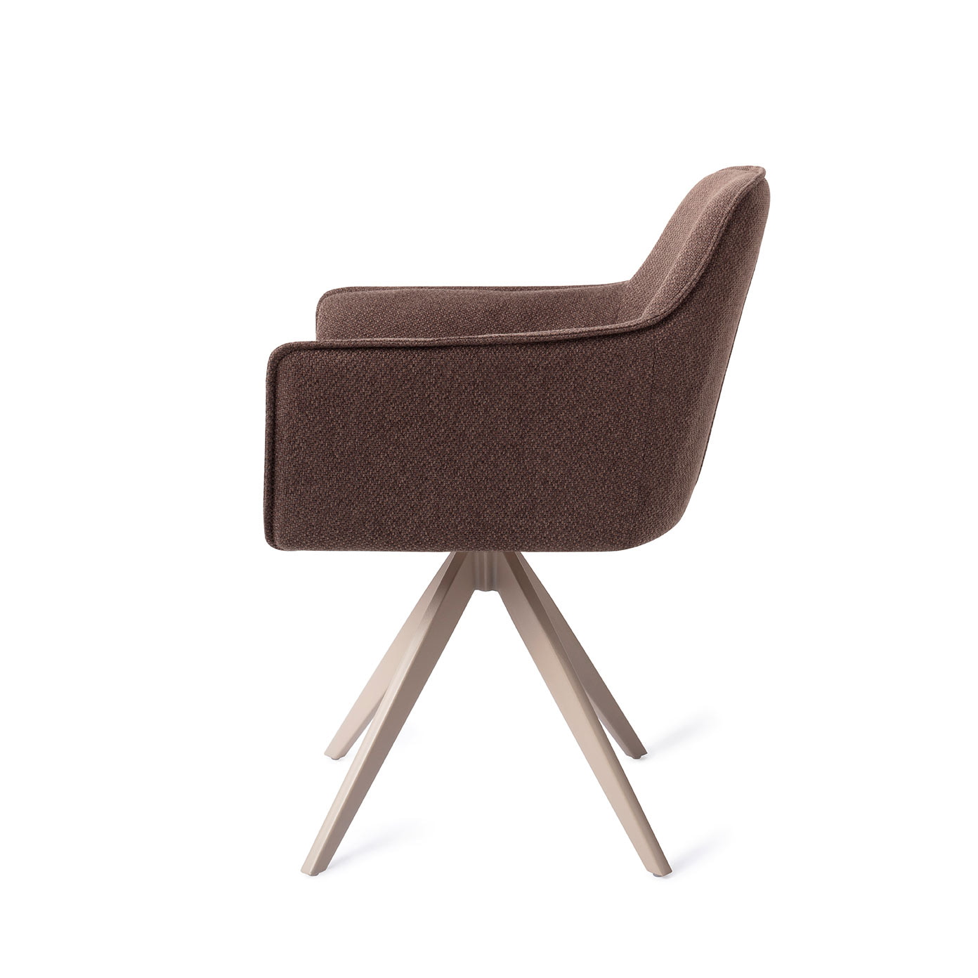 Jesper Home Draaibare Eetkamerstoel 'Hofu' Turn Beige, kleur Potters Clay