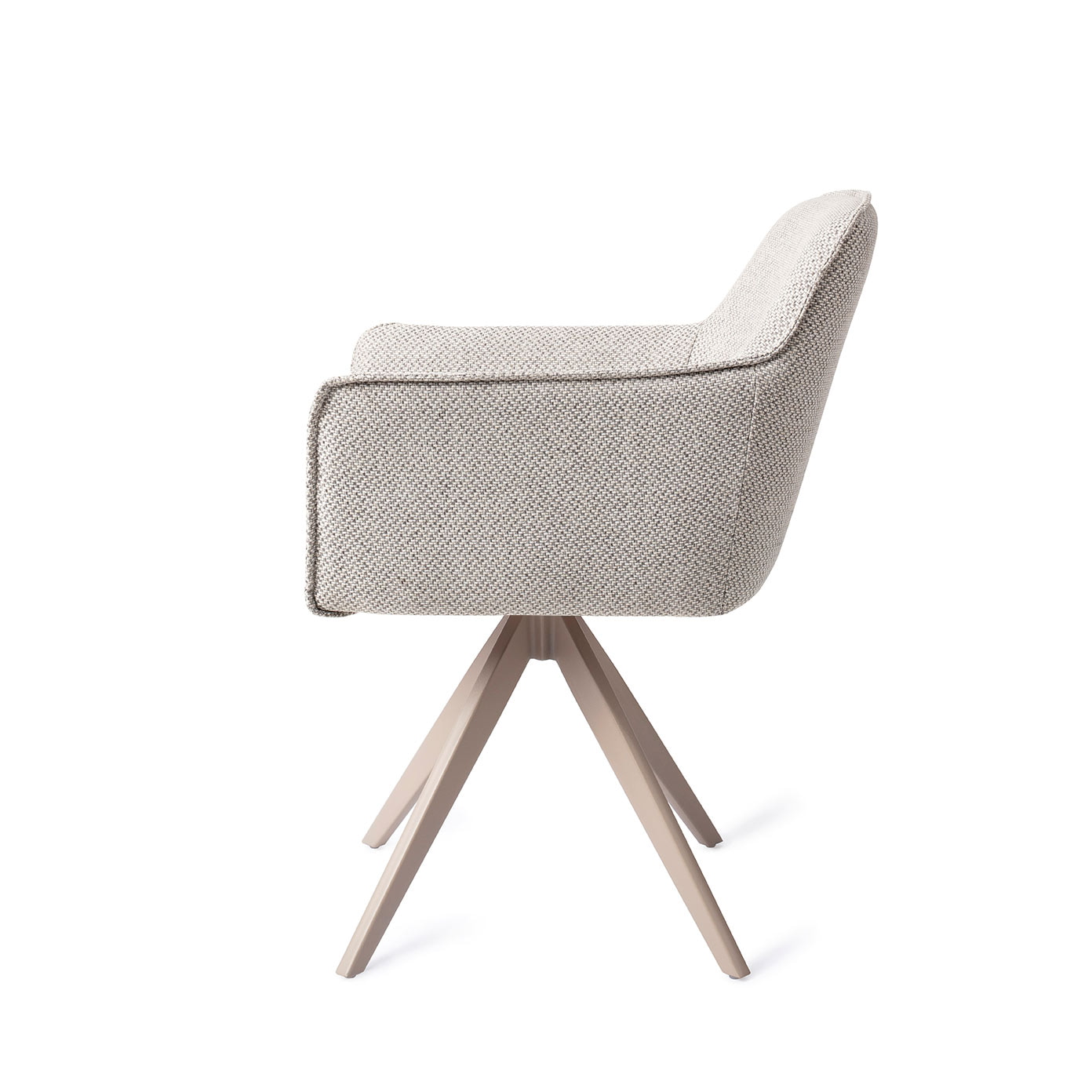 Jesper Home Draaibare Eetkamerstoel 'Hofu' Turn Beige, kleur Checkers Charm