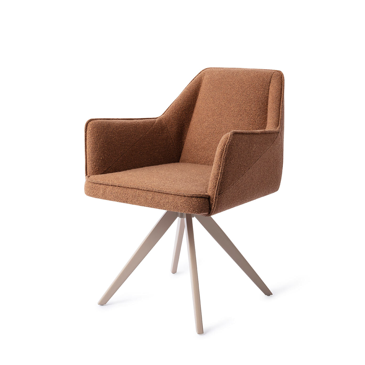 Jesper Home Draaibare Eetkamerstoel Tome Turn Beige - Cinnamon Bun