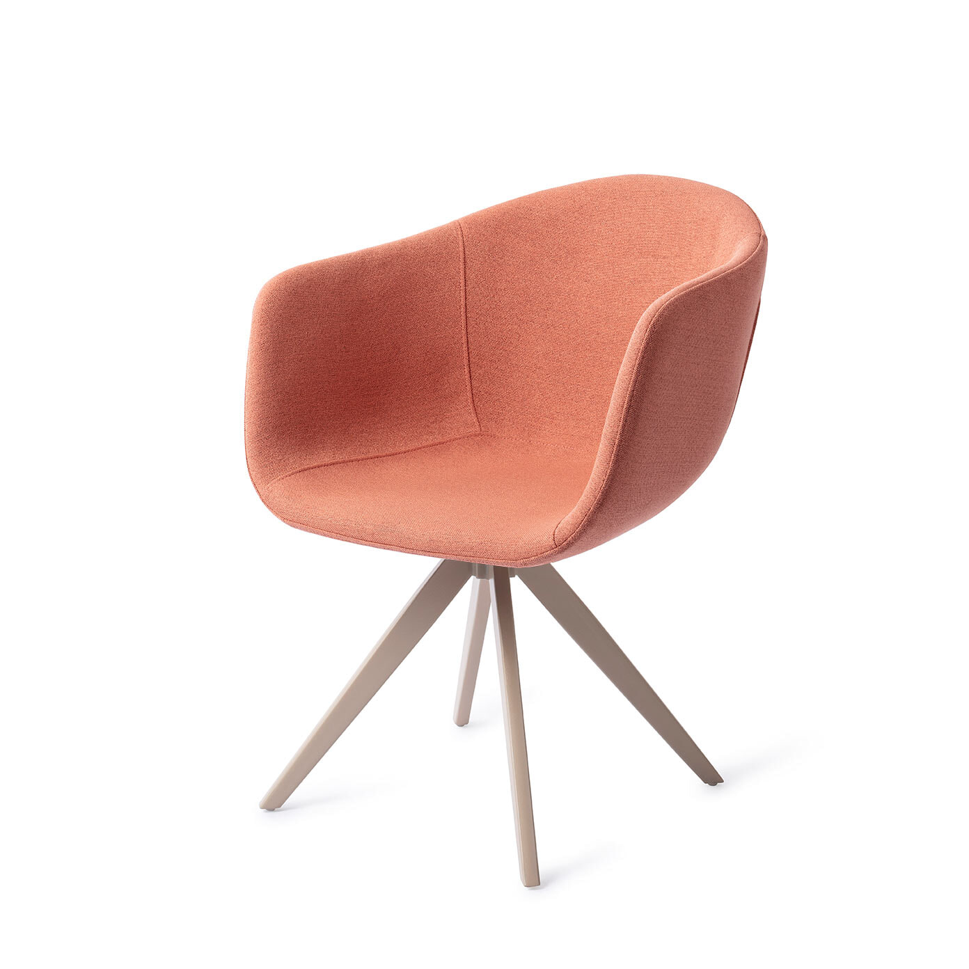 Jesper Home Draaibare Eetkamerstoel Yuni Turn Beige - Coral Crush