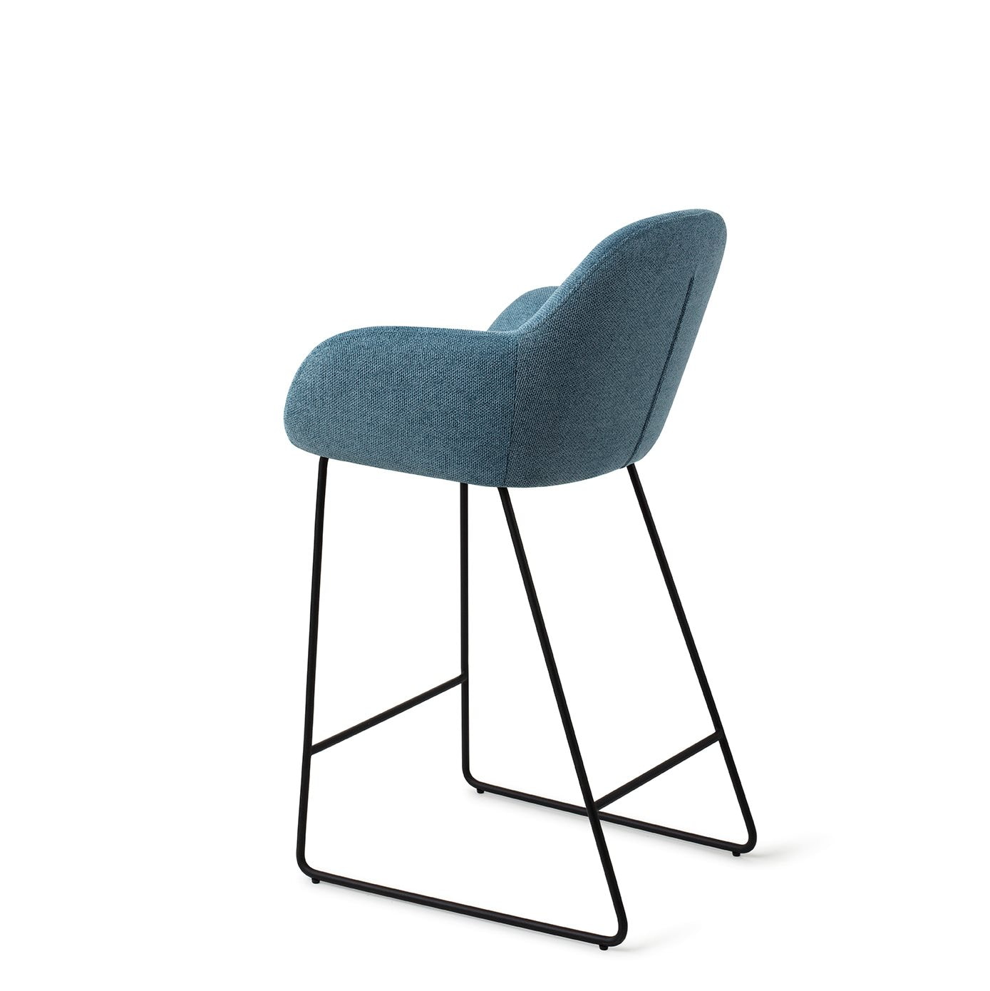 Jesper Home Barkruk 'Kushi' Slide Black, kleur Ocean Eyes (zithoogte 67cm)