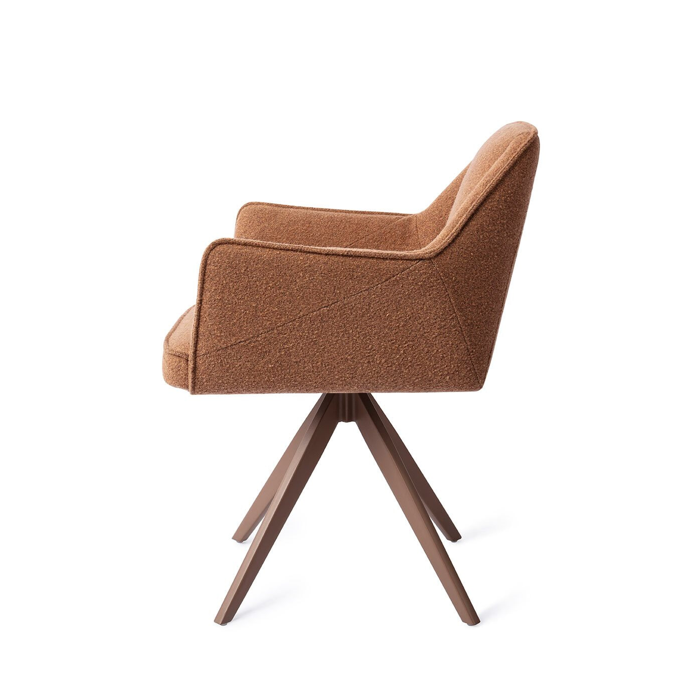 Jesper Home Draaibare Eetkamerstoel 'Tome' Turn Brown, kleur Cinnamon