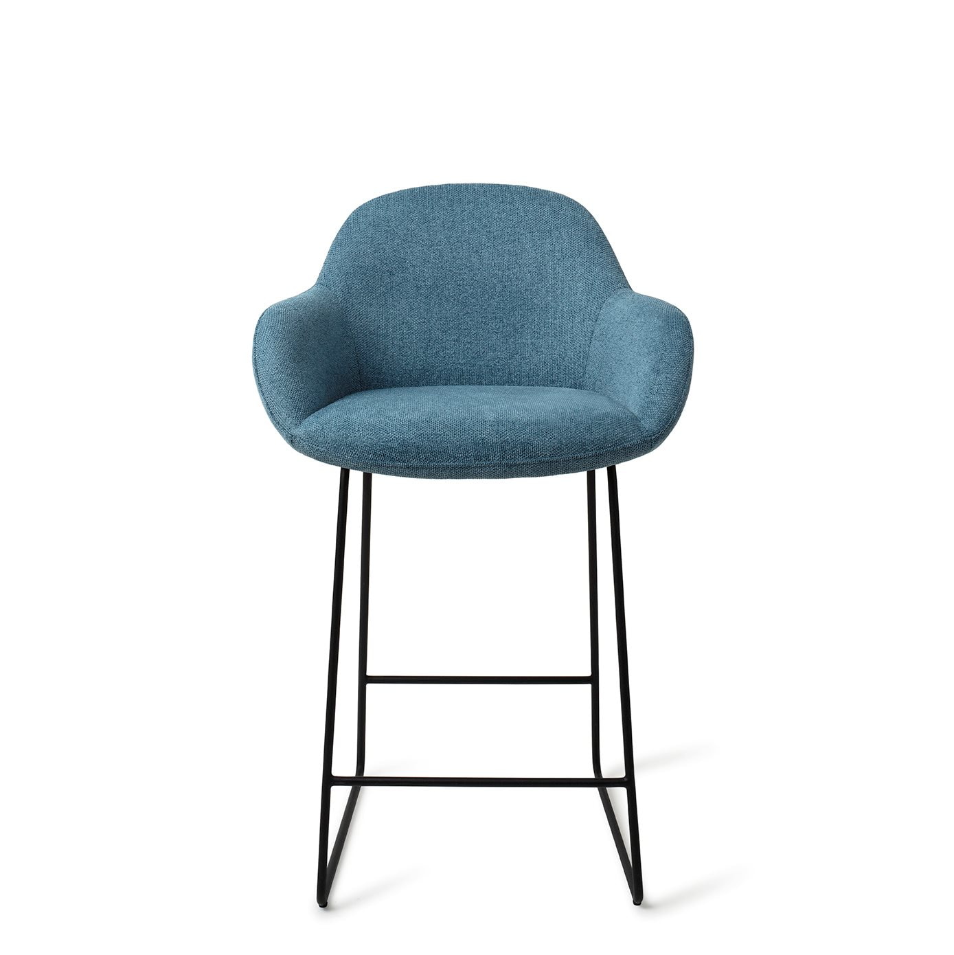 Jesper Home Barkruk 'Kushi' Slide Black, kleur Ocean Eyes (zithoogte 67cm)