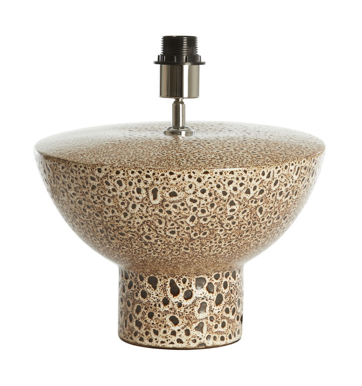 Light & Living Lampvoet Yasur Keramiek, 22cm - Crème (excl. kap) - Rond