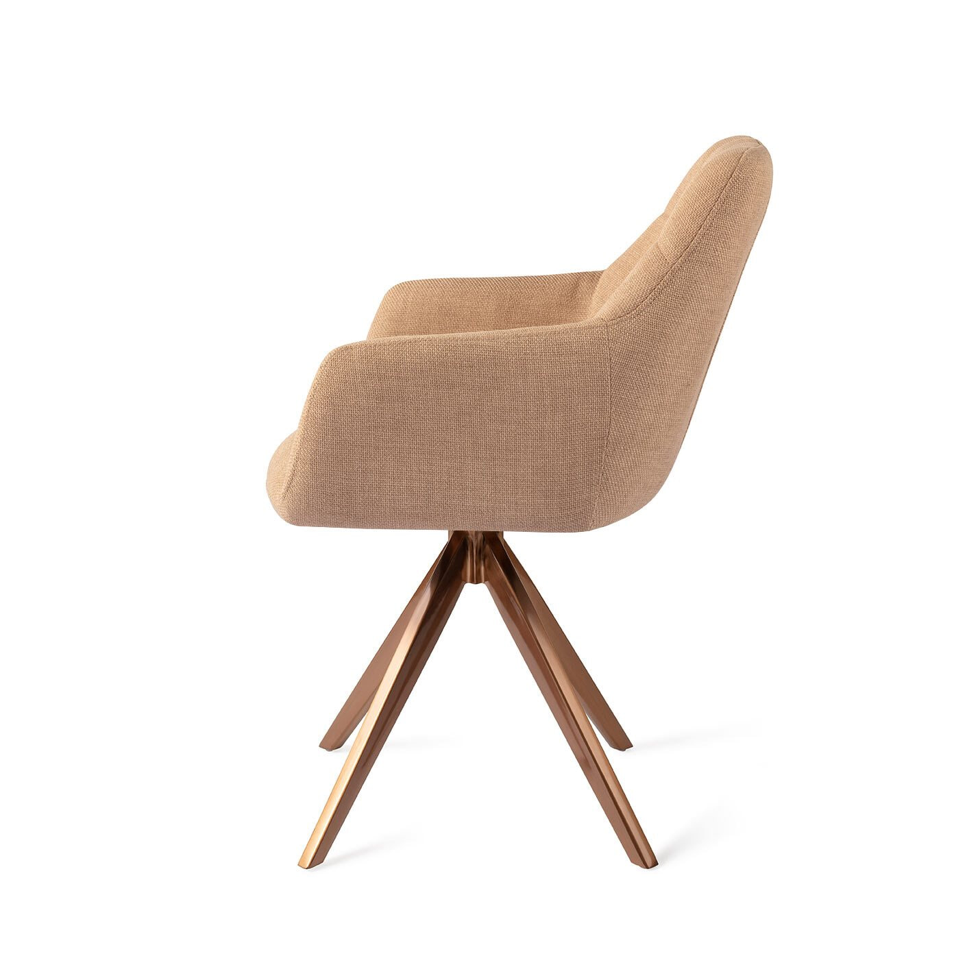 Jesper Home Draaibare Eetkamerstoel 'Noto' Turn Rose, kleur Toasted Toffee