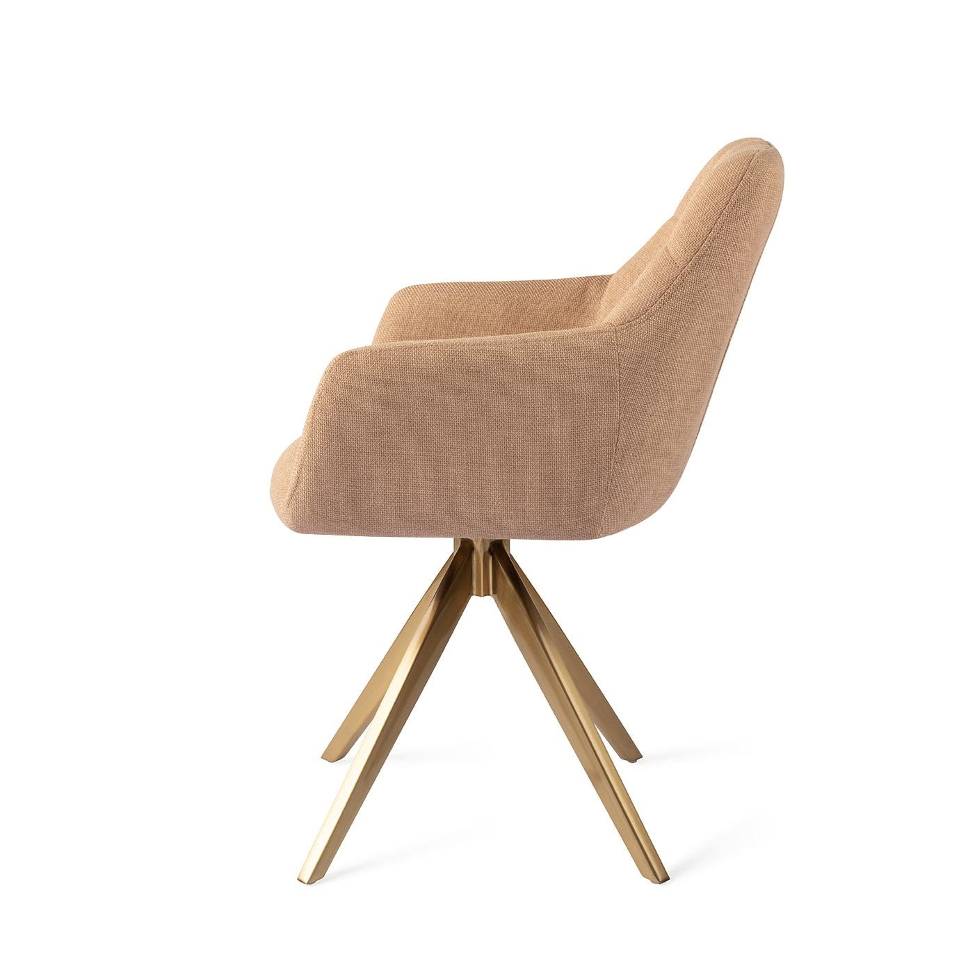 Jesper Home Draaibare Eetkamerstoel 'Noto' Turn Gold, kleur Toasted Toffee