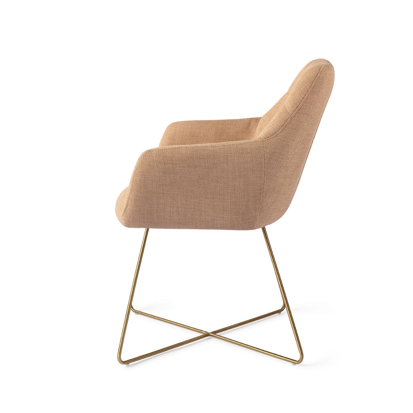 Jesper Home Eetkamerstoel 'Noto' Cross Gold, kleur Toasted Toffee
