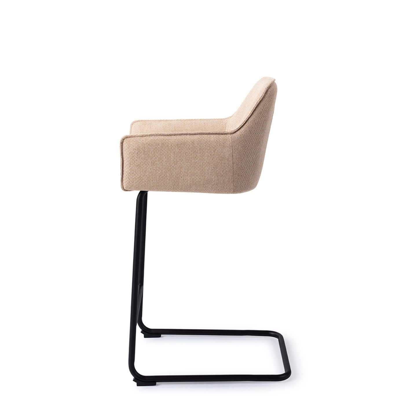 Jesper Home Barkruk 'Hofu' Arch Black, kleur Wild Walnut (zithoogte 65cm)