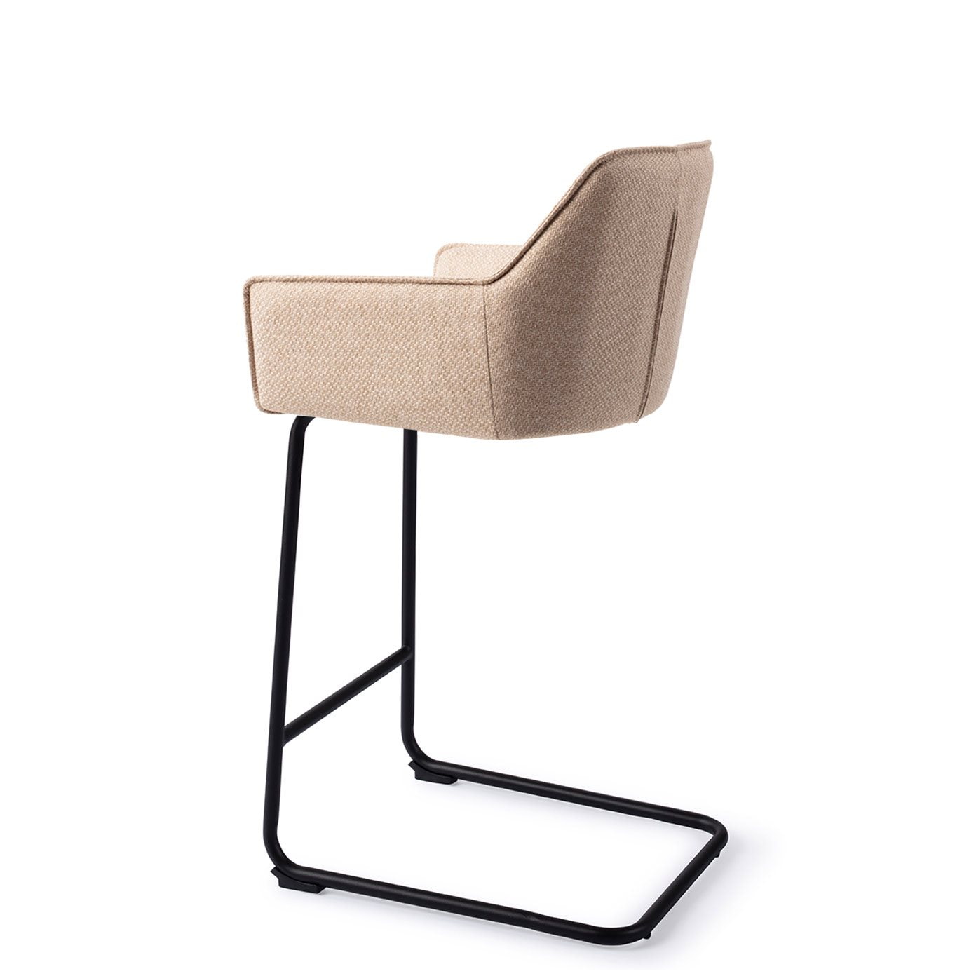 Jesper Home Barkruk 'Hofu' Arch Black, kleur Wild Walnut (zithoogte 65cm)