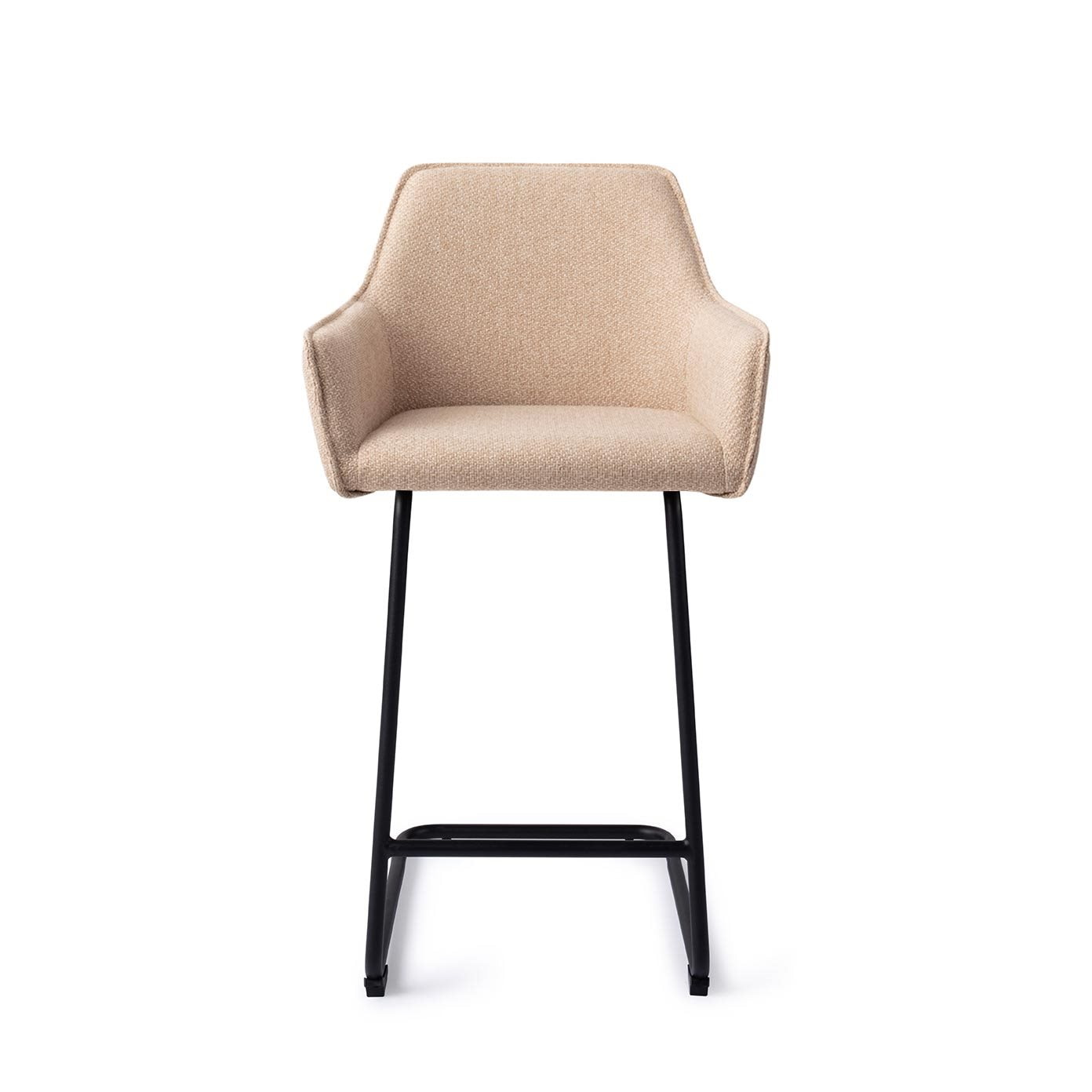 Jesper Home Barkruk 'Hofu' Arch Black, kleur Wild Walnut (zithoogte 65cm)