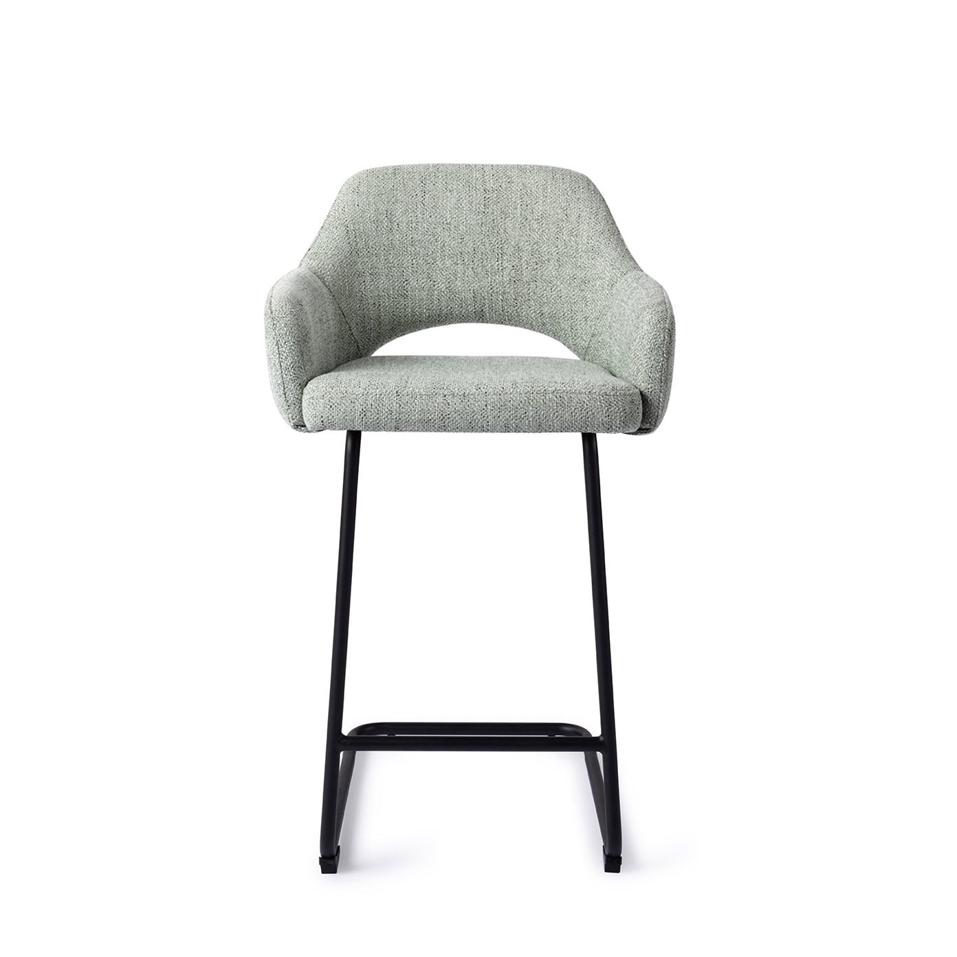 Jesper Home Barkruk 'Yanai' Arch Black, kleur Soft Sage (zithoogte 66cm)