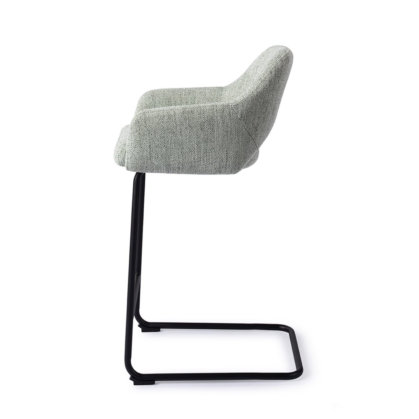Jesper Home Barkruk 'Yanai' Arch Black, kleur Soft Sage (zithoogte 66cm)